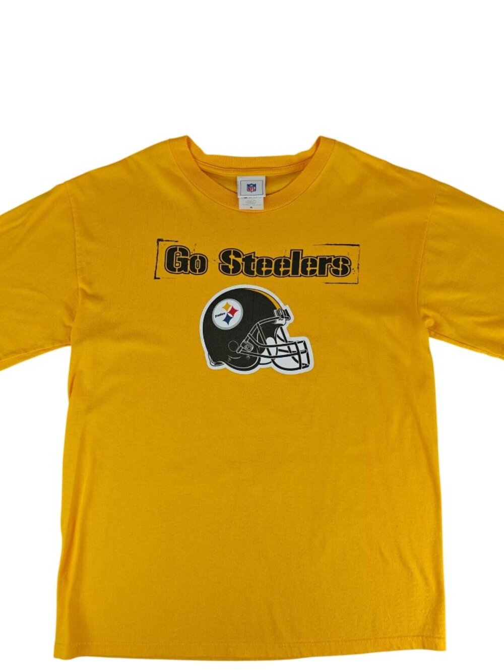 Vintage NFL Pittsburgh Steelers Men's T-Shirt Yellow Size M Cotton Graphic Tee